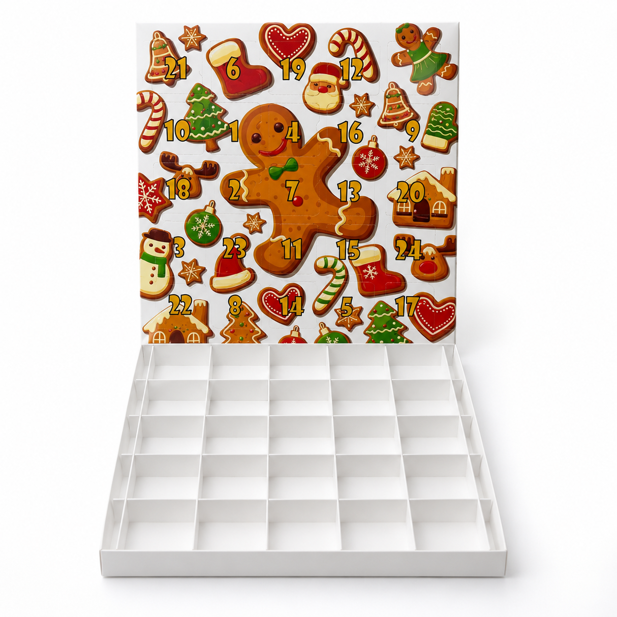 Adventní kalendář Velký perníček 28 x 28 x 2 cm – plastový blistr