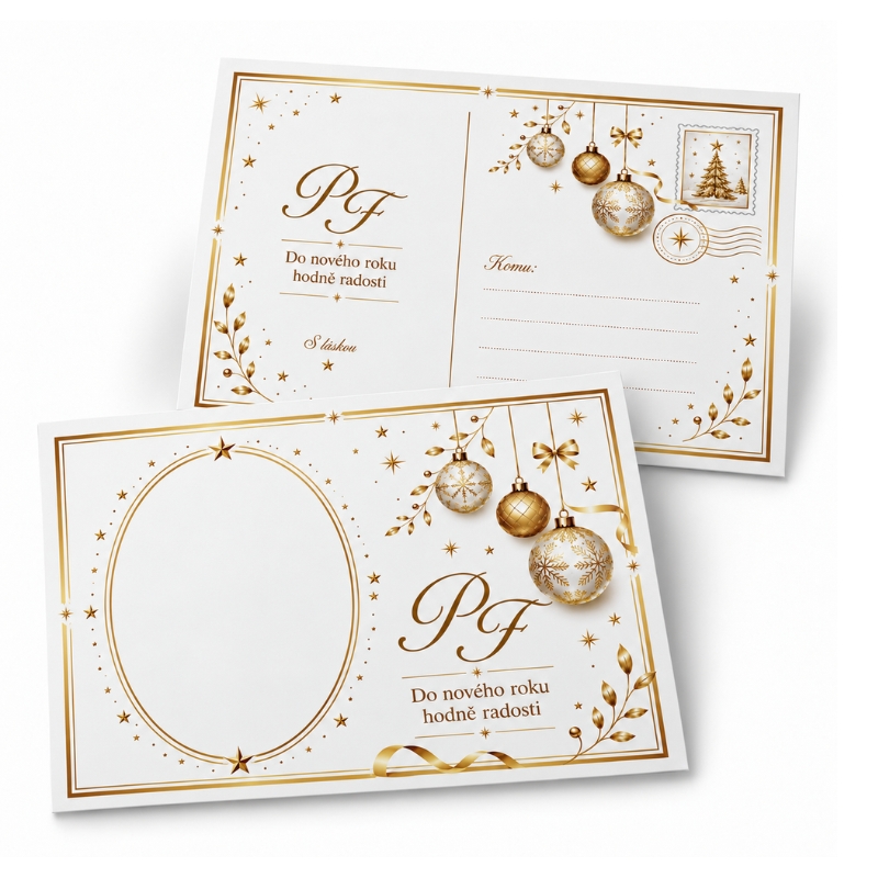 Oboustranná nepromastitelná kartička – pohlednice Zlaté PF 14,8 × 10,5 cm – 10 ks