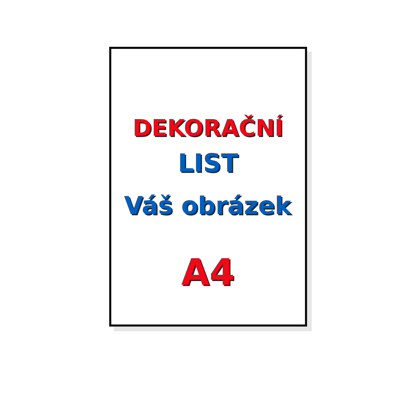 Dekorační list A4 s výřezem > Bez grafických prací