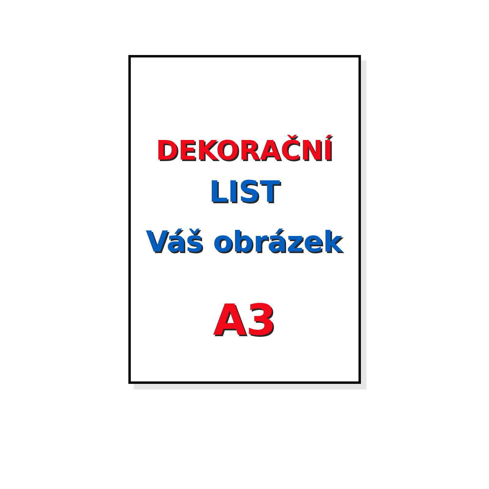 Dekorační list A3 s výřezem > Bez grafických prací