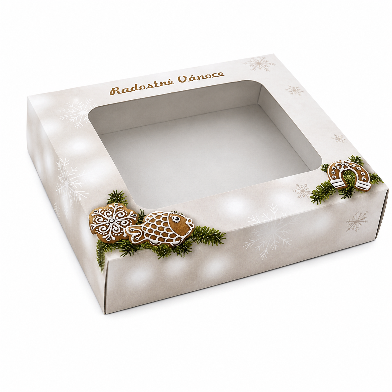 Vánoční krabička Perníček 18 x 15 x 3,7 cm – 0,25 kg