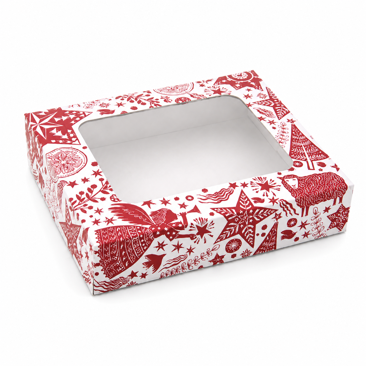 Vánoční krabička Bílé kouzlo Vánoc s nepromastitelným dnem 18 x 15 x 3,7 cm