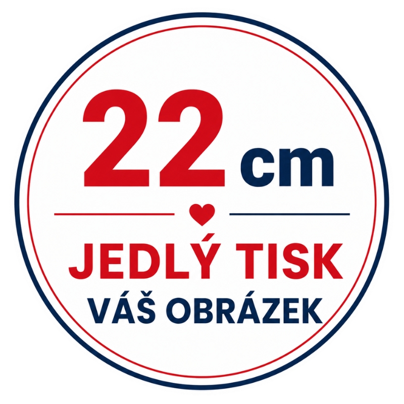Jedlý tisk z vlastního obrázku – fondánový list bez výřezu – kruh 22 cm