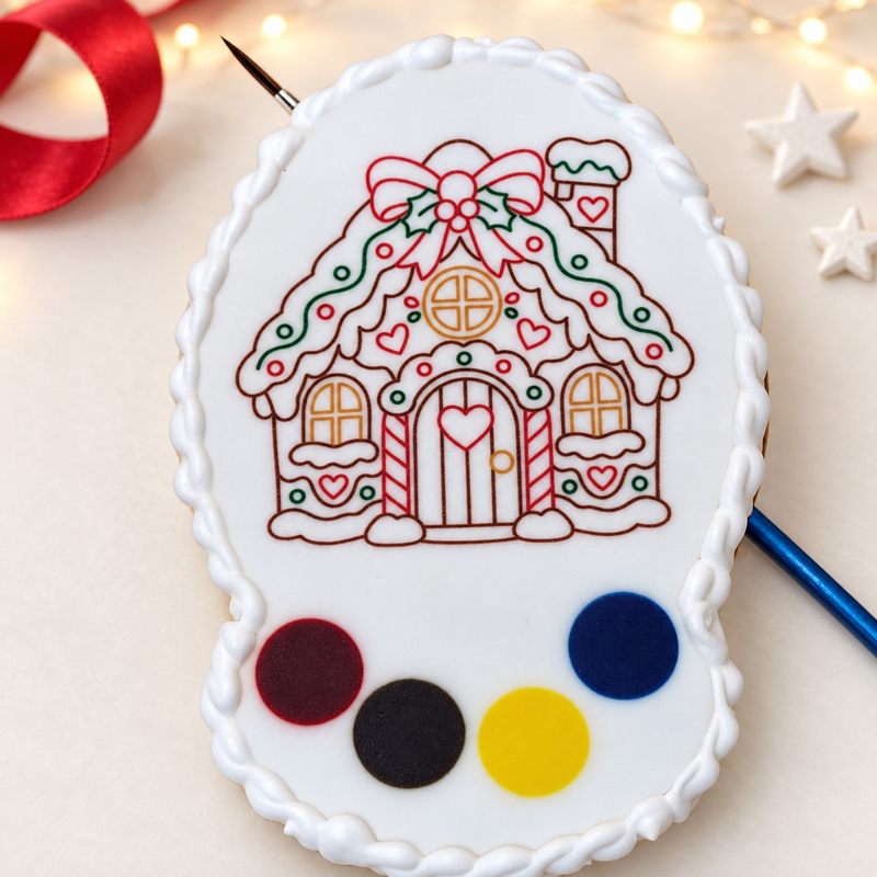 Perníček k vybarvení – jedlá omalovánka 12 x 8 cm