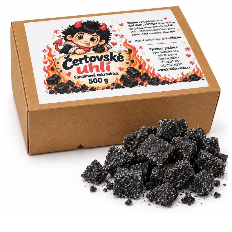 Čertovské uhlí – fondánová cukrovinka 500 g