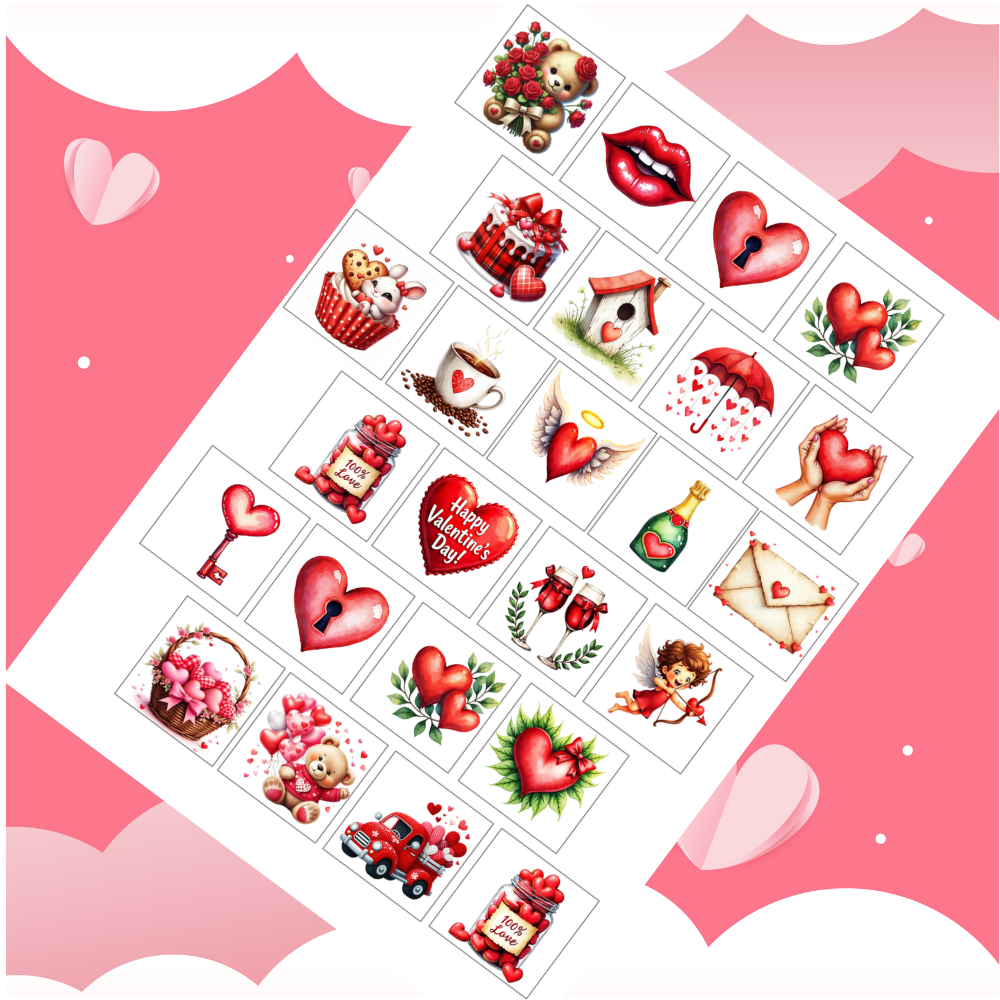 Valentýnská jedlá bonboniéra sada č. 1 4 × 4 cm (25 ks) ❤️🍫