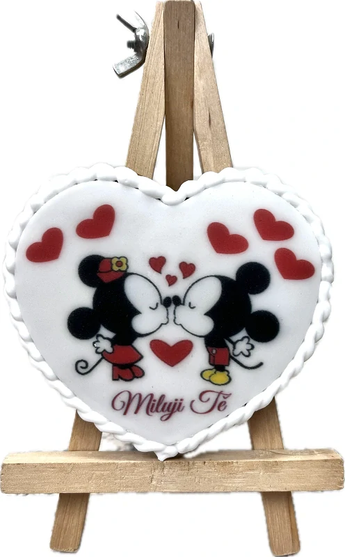 Perníčkové srdíčko "Miluji Tě" 8x8 cm 1 ks