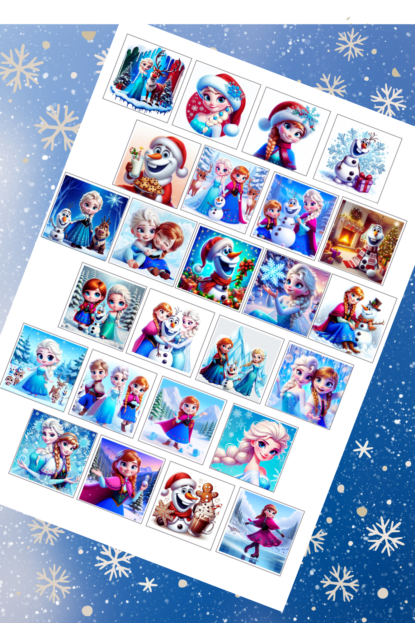 Fondánový list s výřezem "Frozen II. 25 kostiček 4x4 cm"