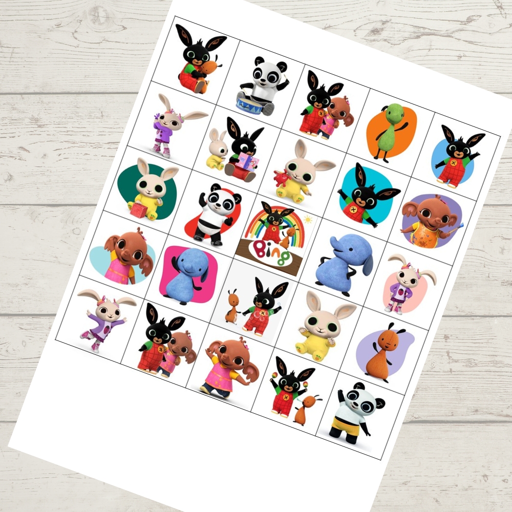 Bing – kostičky 5 × 5 cm (25 ks) Fondánový list