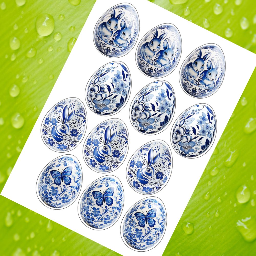 MODRÝ PORCELÁN (7 cm) – 12 ks