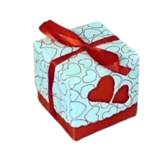 Dárková krabička v bílo červené barvě 5x5x5 cm