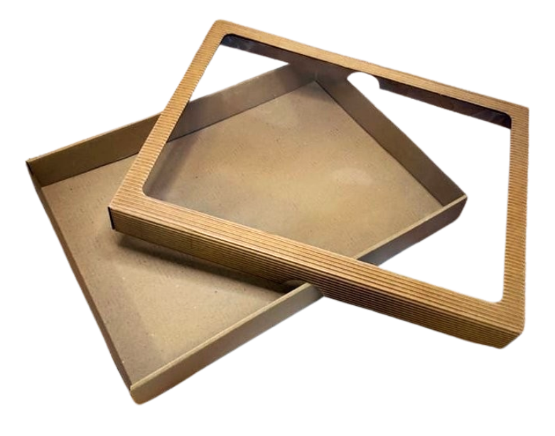 Dárková krabička s průhledným okénkem 37x27x4 cm