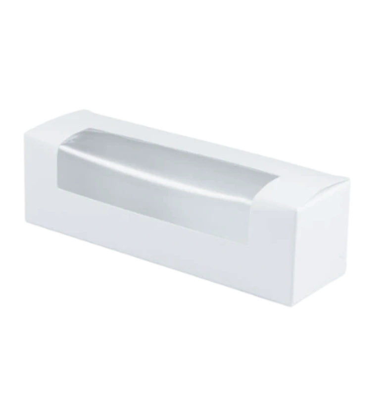 Krabička na makronky malá s průhledným okénkem 10x4,7x4,7 cm