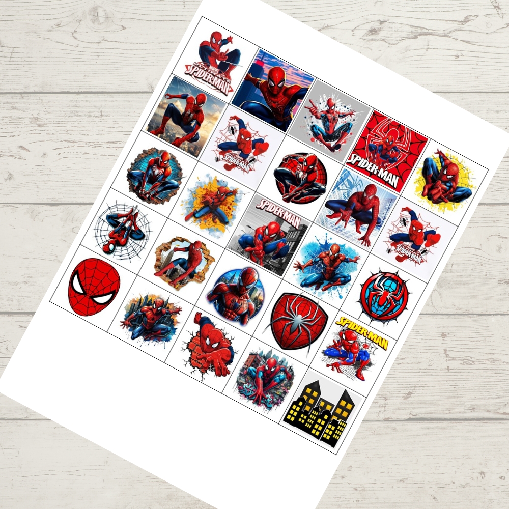 Spider-Man – kostičky 5 × 5 cm (25 ks) - FONDÁNOVÝ LIST