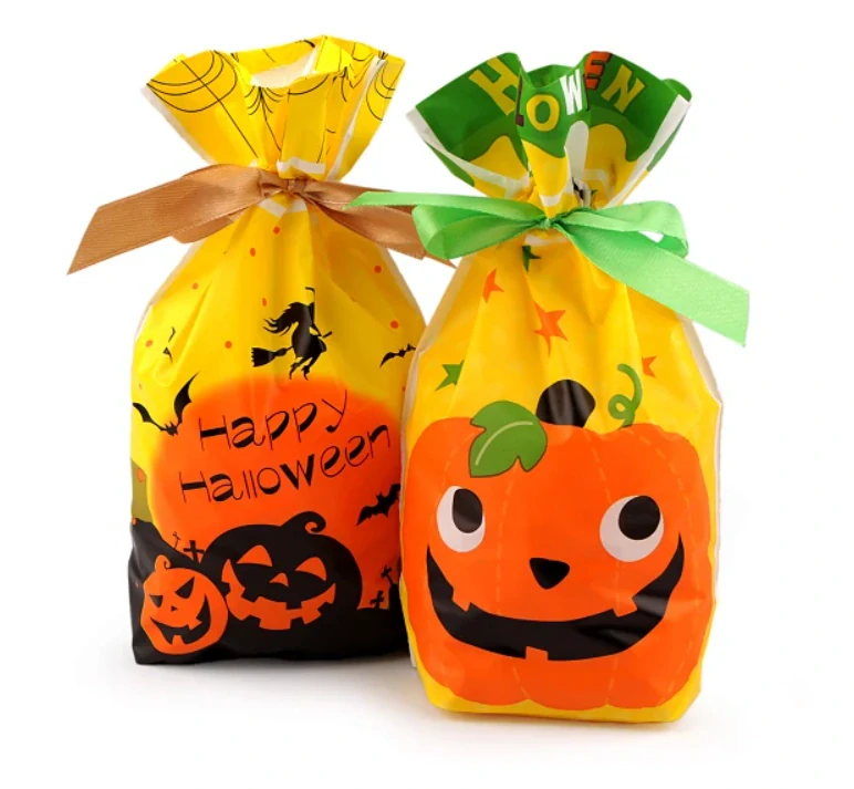 Halloweenský sáček s mašlí I. 15x23x6 cm 1 ks