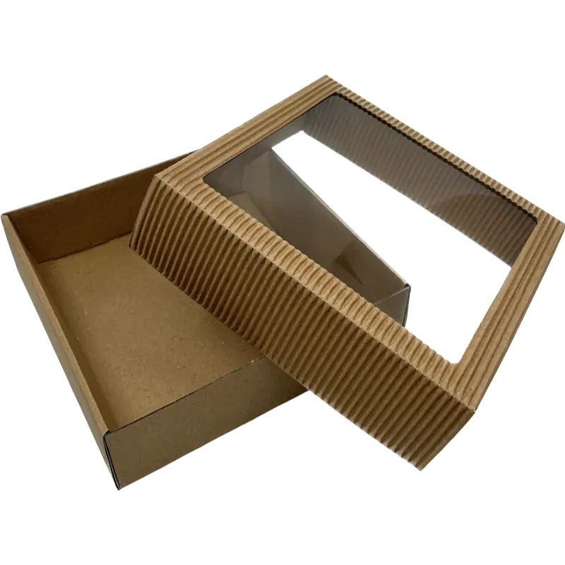 Dárková krabička s průhledným okénkem 12x12x3,5 cm