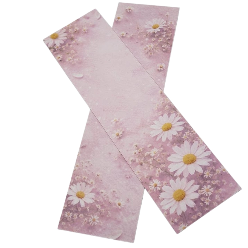 Kartička „Růžové kopretiny“ 24 × 6,5 cm – 25 ks/balení