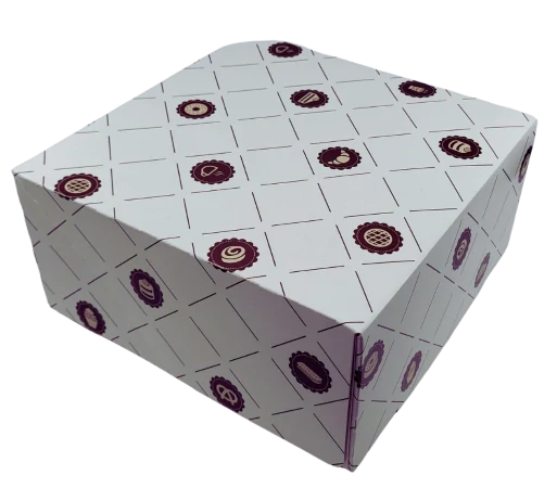 Dortová krabička s elegantním čoko-vzorem 20,7x19,2x9 cm