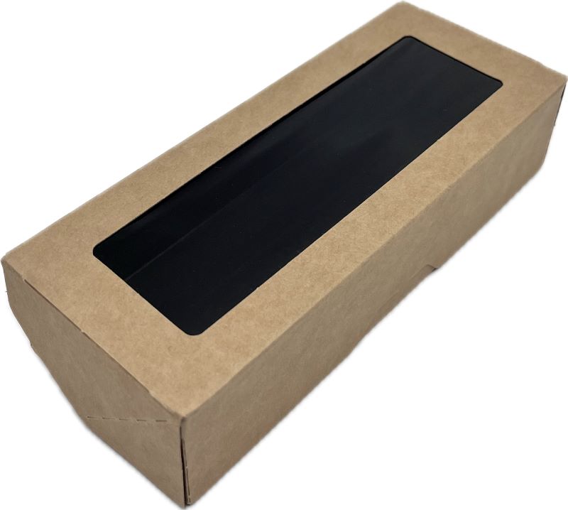 Krabička na makronky  přírodní s černým vnitřkem 17x7x4  cm