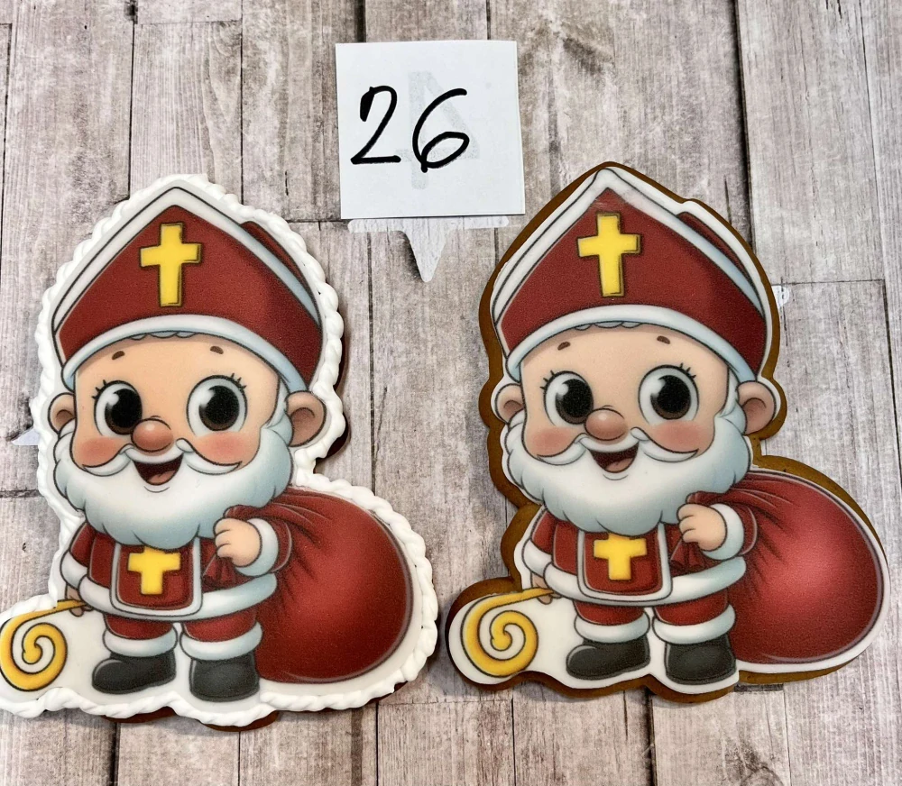 Fondánový list s výřezem: Mikuláš – Čert – Anděl (6 ks)