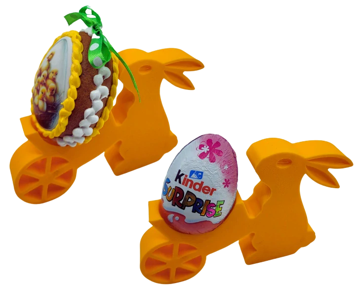 Stojánek na vajíčko "Velikonoční zajíc s trakařem"