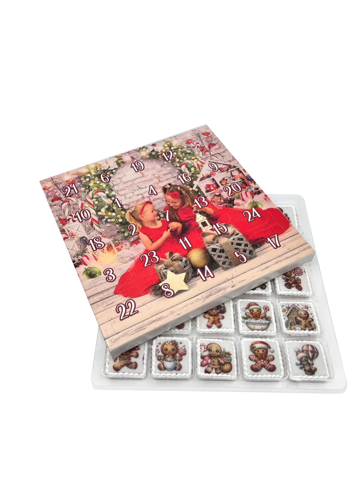 Adventní kalendář "Stříbrno-modrý" 28x28x2 cm