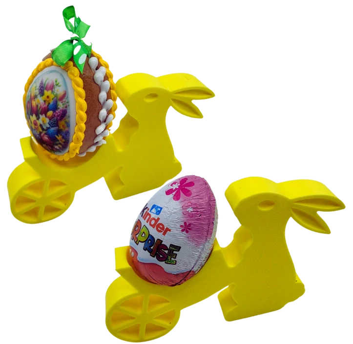 Stojánek na vajíčko "Velikonoční zajíc s trakařem"