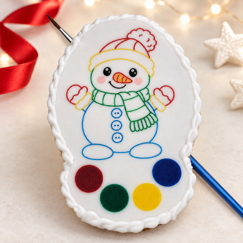 Perníček k vybarvení – jedlá omalovánka 12 x 8 cm