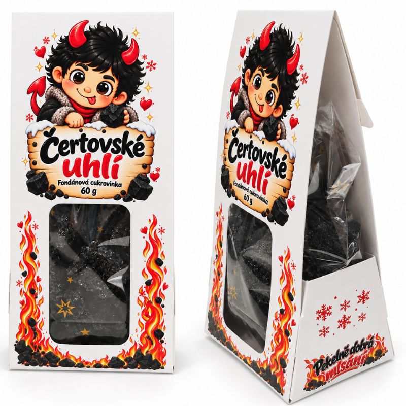 Čertovské uhlí – fondánová cukrovinka 60 g