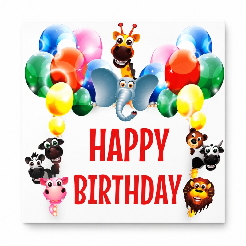 Dětský dárkový kalendář ZOO Happy Birthday 28 x 28 x 2 cm