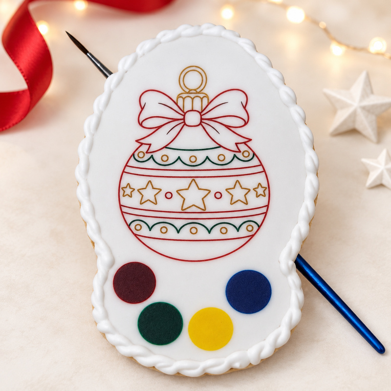 Perníček k vybarvení – jedlá omalovánka 12 x 8 cm