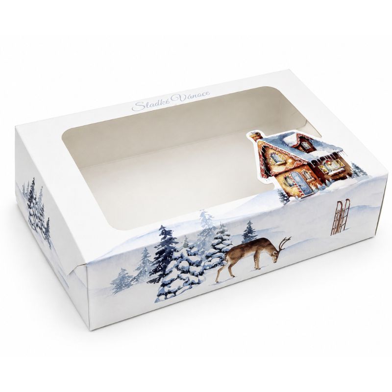 Vánoční krabička Sladké Vánoce 20 x 14 x 5,5 cm na cukroví a perníčky