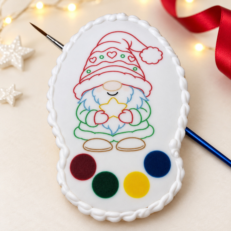 Perníček k vybarvení – jedlá omalovánka 12 x 8 cm