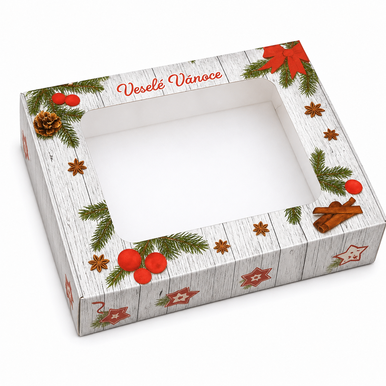 Vánoční krabička Tradiční Vánoce 18 x 15 x 3,7 cm – běžné dno