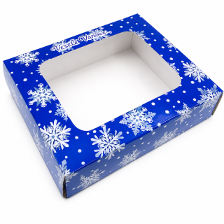 Vánoční krabička Modrá vločka 18 x 15 x 3,7 cm – 0,25 kg