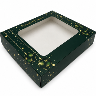 Vánoční krabička Zelené kouzlo Vánoc 18 x 15 x 3,7 cm – 0,25 kg