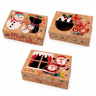 Vánoční krabička s okénkem 22 × 15 × 7 cm – 3 motivy