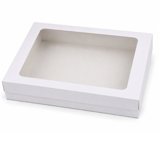 Vánoční krabička bílá 38 x 28 x 8 cm na 2 kg cukroví