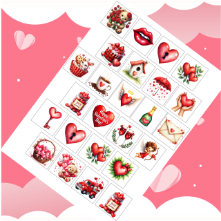 Valentýnská jedlá bonboniéra sada č. 1   4 × 4 cm (25 ks) ❤️🍫