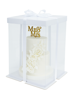 Elegantní krabička bílá s průhledným víkem 30x30x40 cm