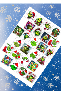 FL s výřezem: "Grinch 1" – 25 kostiček (4×4 cm)