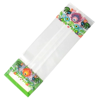 Celofánový sáček s lidovým potiskem s pevným dnem 22x7x4 cm  1 ks