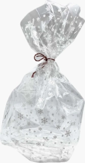 Dárkový celofánový sáček "Bílé vločky"  30x50 cm 1 ks