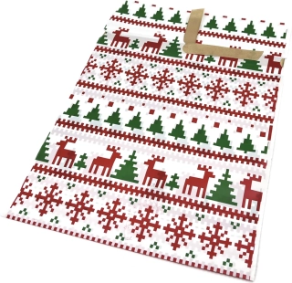 Vánoční sáček s mašlí strakaté vánoce 23x33x6,5 cm