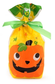 Halloweenský sáček s mašlí I. 15x23x6 cm  1 ks
