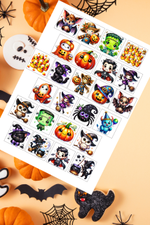 Fondánový list s výřezem "Halloween I.  4x4 cm (kalendář 28x28x2)  25 ks/bal