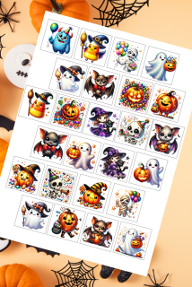 Sada na fondánový list: "Halloween II.  4x4 cm (kalendář 28x28x2)  25 ks/bal