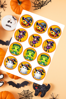Jedlý tisk na fondánový  list A4 " Halloween oranž  5."    