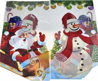 Mikulášský celofánový sáček "Santa a sněhulák"  20x40xcm 1 ks