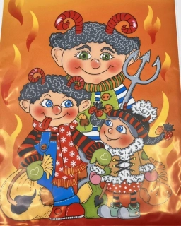 Mikulášský celofánový sáček "Čertíci"  20x40xcm  1 ks